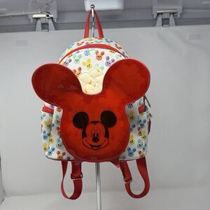 Disney Parks Loungefly Mickey Popcorn Ears Mini Backpack Red 2021 Retired